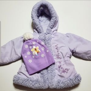 Girls Winter Coat w/Disney Frozen Winter Hat Size 24M